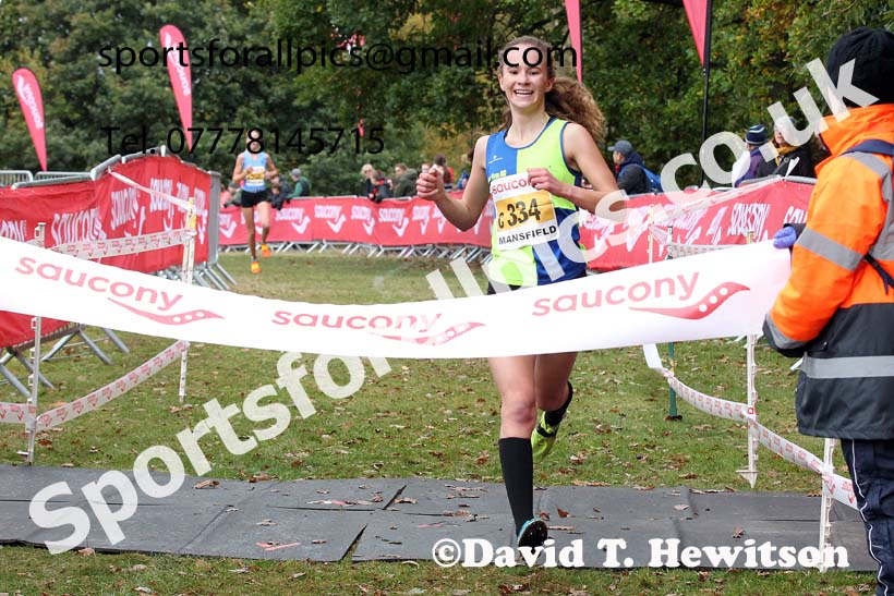 Womens under-17s 2021 National Cross Country Relays, Berry Hill Park, Mansfield. Photo: David T. Hewitson/Sports for All Pics